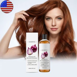 Red Onion Lightweight Fluffy Shampoo, Hydrating & Deep Cleansing Hair Wash, Gentle Comfort Fresh Texture, Effectively Reduce Scalp Grease, Daily Nourishing Hair Care Shampoo For All Hair Types