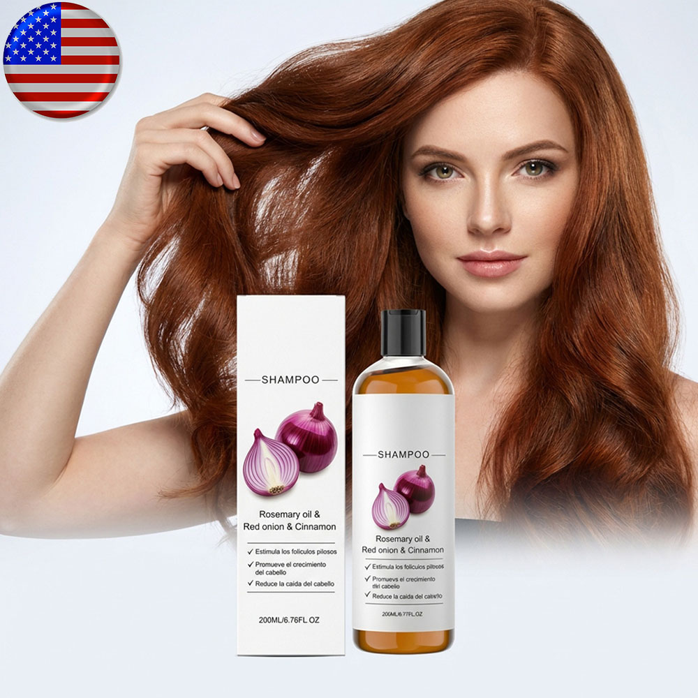 Red Onion Lightweight Fluffy Shampoo, Hydrating & Deep Cleansing Hair Wash, Gentle Comfort Fresh Texture, Effectively Reduce Scalp Grease, Daily Nourishing Hair Care Shampoo For All Hair Types