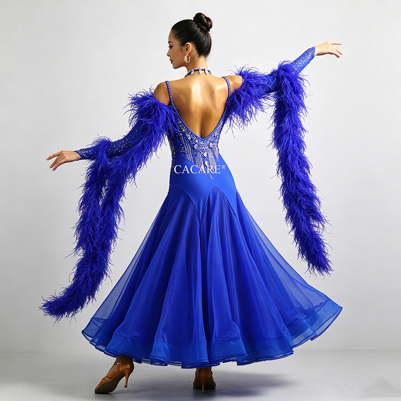 Luxury Standard Ballroom Waltz Modern Dance Dress Suit Stage Costume Competition Flamenco Dance Wear 0462 - Image 3