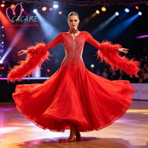 CACARE Dancewear Ballroom Dress Clothes Dance Competition Dresses Standard Waltz Modern Stage Costume Women
