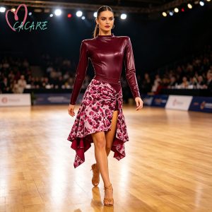 CACARE Latin Dance Dress Clothing Women Leotard Skirt Set Latina Salsa Latin Dance Competition Dresses Latin American Dropship